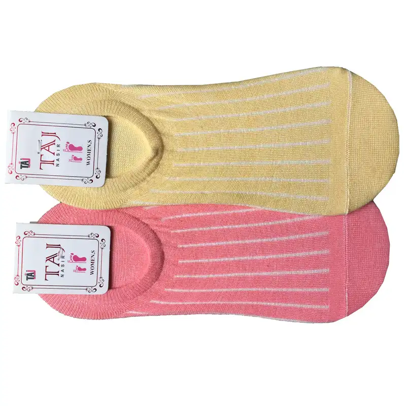 جوراب زنانه مدل زیرقوزکی طرح کبریتی بسته 2 عددی