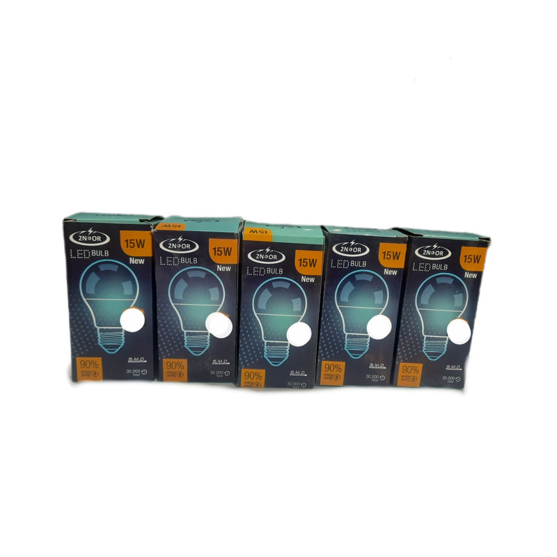 لامپ 15 وات دونور مدل حبابی پایه e27 مجموعه 5 عددی