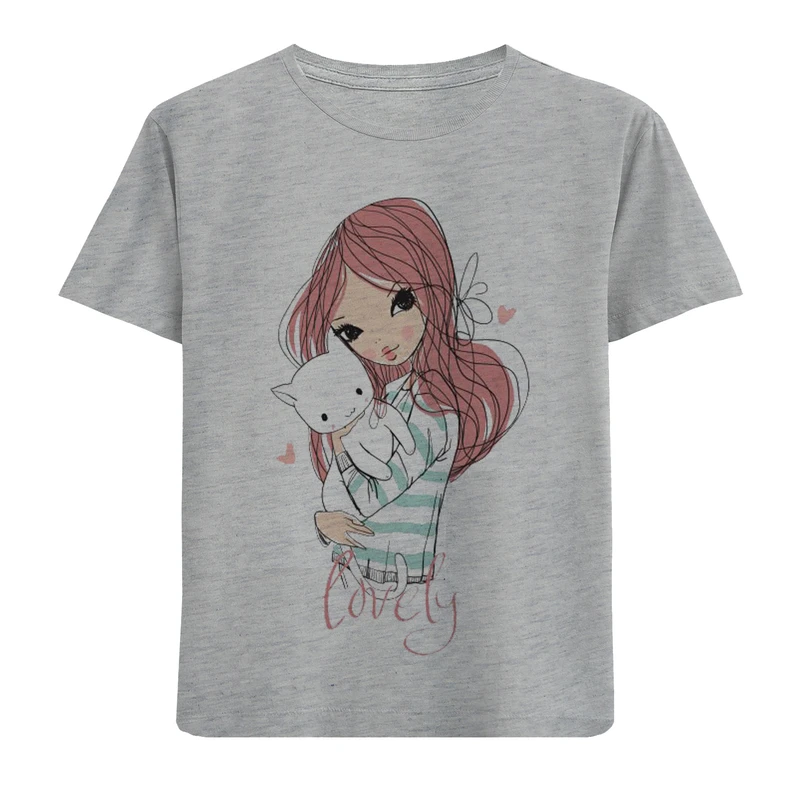 تی شرت آستین کوتاه دخترانه مدل F296