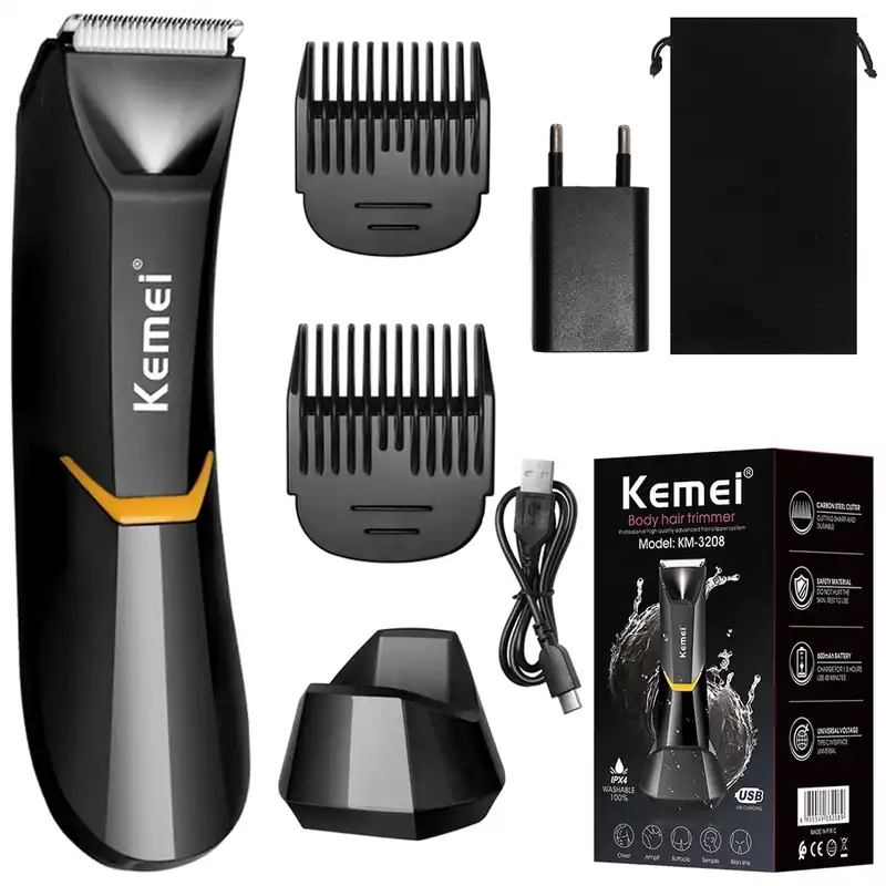 ست ماشین اصلاح موی صورت و بدن کیمی مدل km-3208