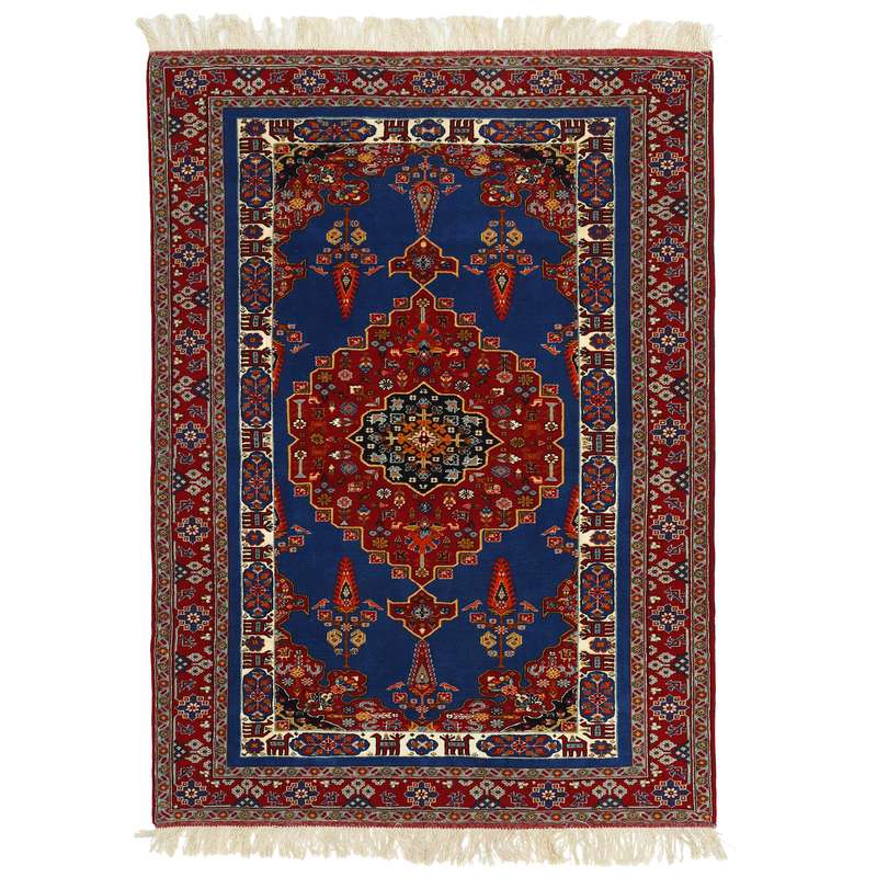 فرش دستبافت دو و نیم متری مدل چله و گل ابریشم گنبد کد r575441