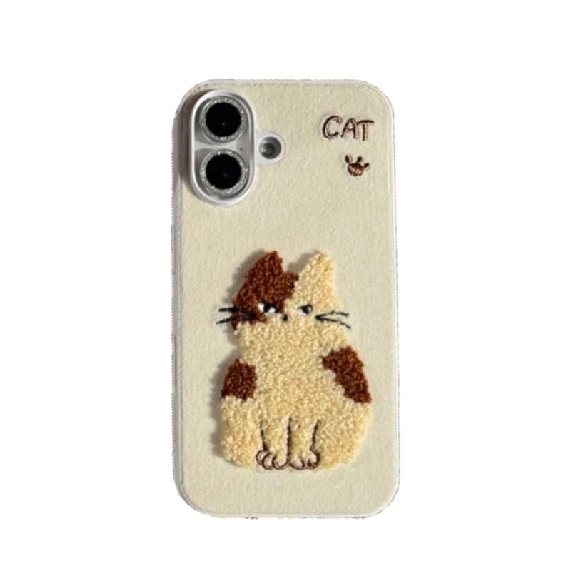 کاور طرح پیشی پشمی مناسب برای گوشی موبایل اپل  IPHONE 16 PRO MAX