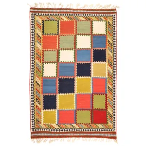 گلیم دستبافت چهار متری طرح قشقایی کد 1408101