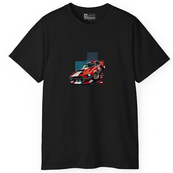 تی شرت آستین کوتاه مردانه پاد آفرین مدل اسپرت طرح ماشین کد 0129