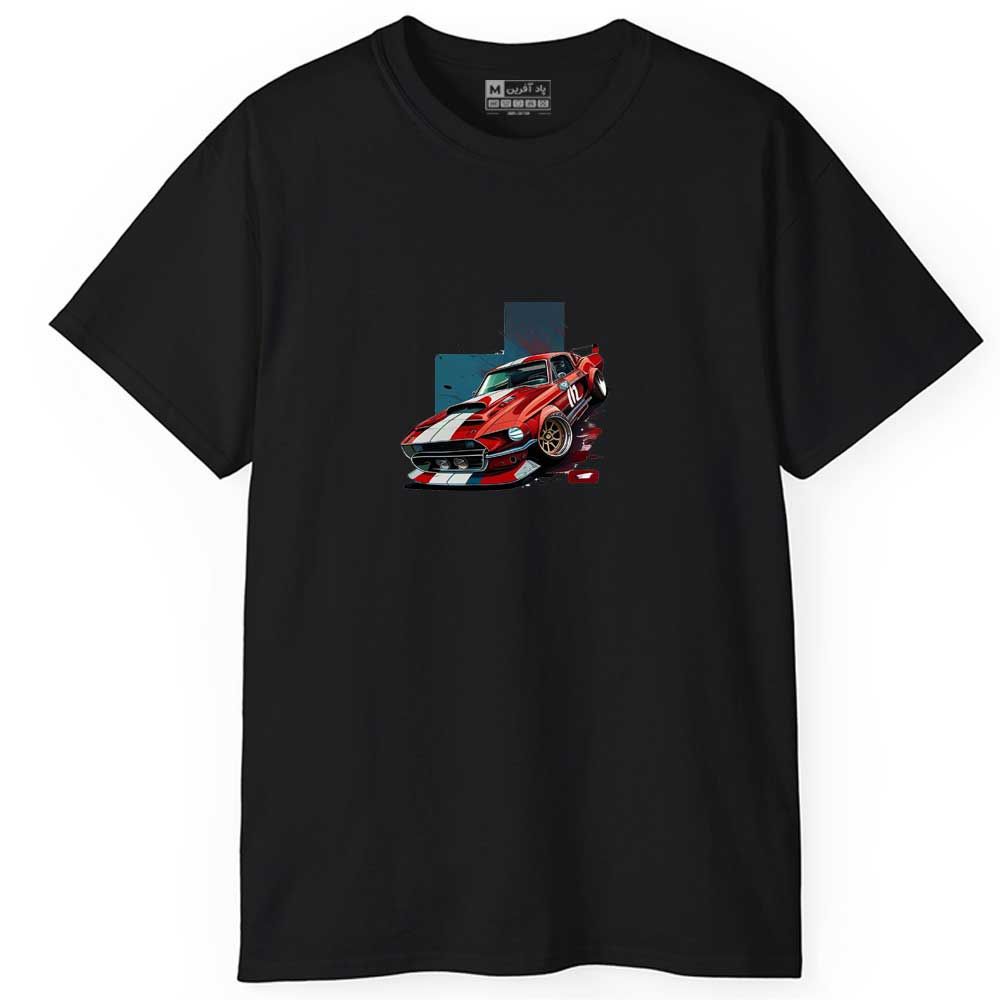 تی شرت آستین کوتاه مردانه پاد آفرین مدل اسپرت طرح ماشین کد 0129 - - 5