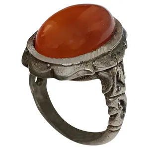 انگشتر نقره مردانه مدل عقیق یمنی کد AYP218184