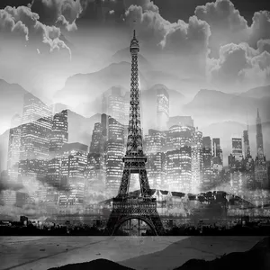 پوستر دیواری سه بعدی مدل منظره شهری ایفل DVRF1835