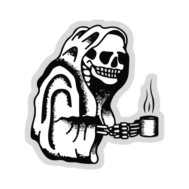 برچسب لپ تاپ پویا مارکت طرح اسکلت سرمایی کد 480