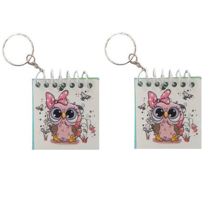 جاکلیدی مدل جغد و پاپیون طرح دفترچه یادداشت بسته 2 عددی