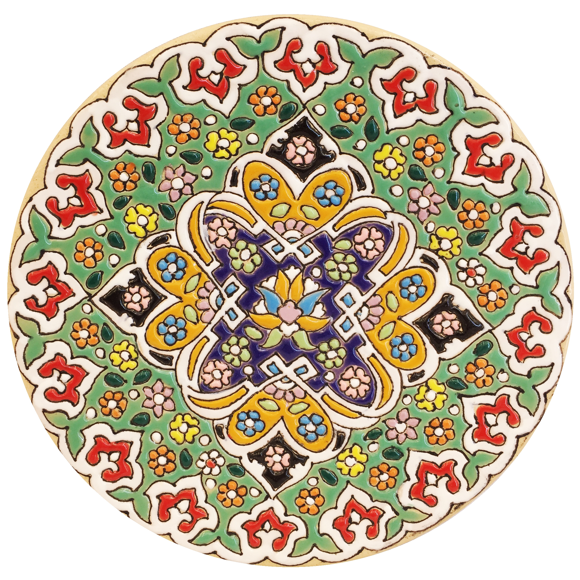 بشقاب میناکاری سفالی زمانیان کد ZMN15061