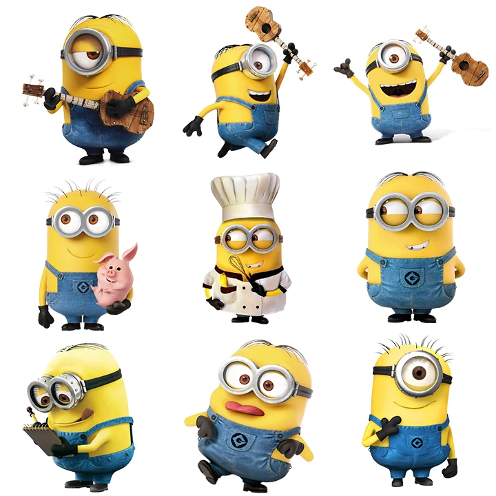 استیکر لپ تاپ طرح مینیون کد in-70003 مجموعه 9 عددی