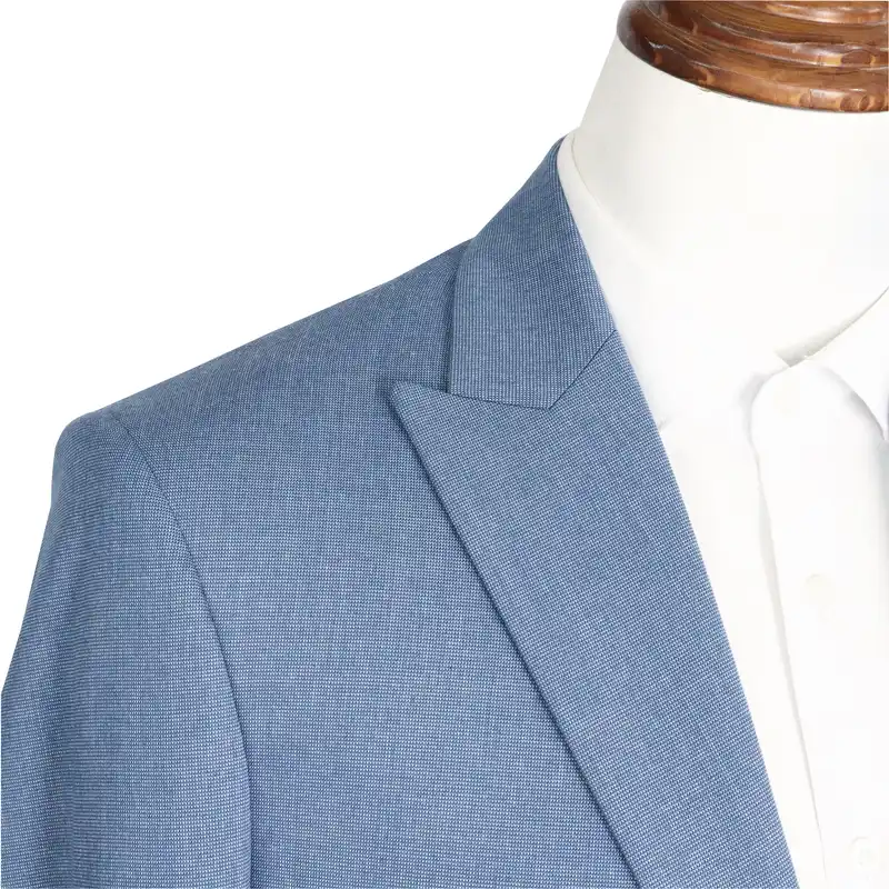 کت و شلوار مردانه مدل یقه بلیزر رگولار فیت کد 24050 رنگ آبی روشن