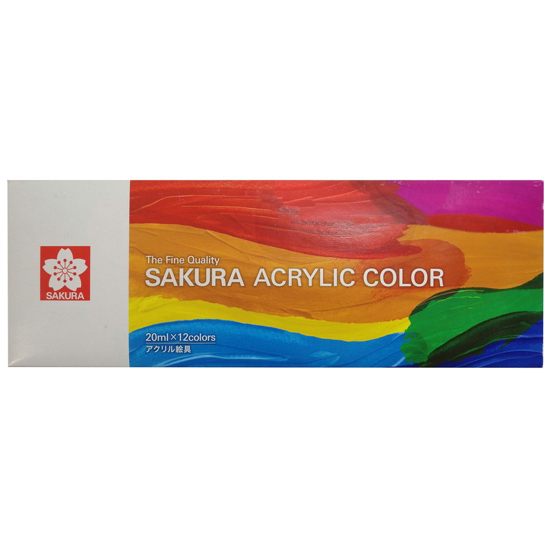رنگ اکریلیک ساکورا کد XAC20 حجم 20 میلی لیتر بسته 12عددی