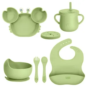 سرویس غذا خوری 8 پارچه کودک هاگی باگی مدل سیلیکونی 