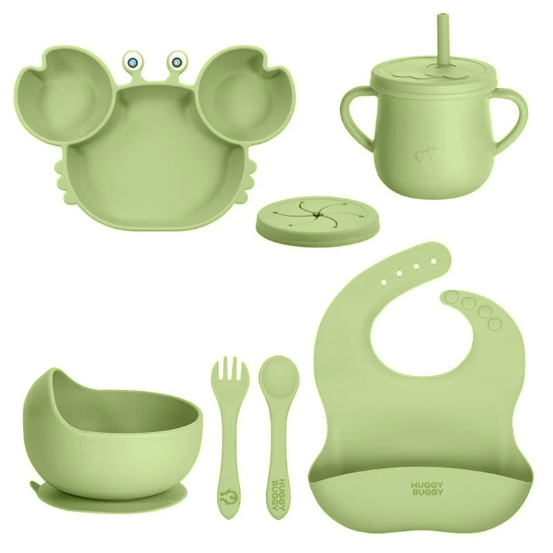 سرویس غذا خوری 8 پارچه کودک هاگی باگی مدل سیلیکونی 