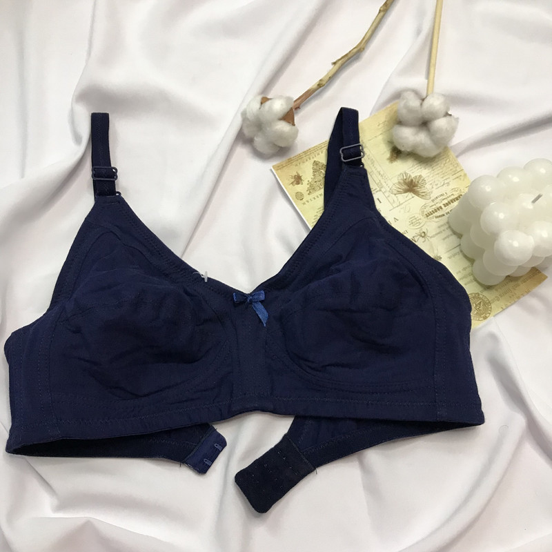 سوتین زنانه شارمین مدل نخی دور بسته رنگ سرمهای