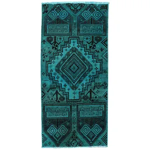 فرش دستبافت رنگ شده یک و نیم متری طرح وینتج کد 991288