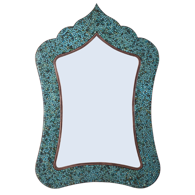 Turquoise inlaying Mirror and candlestick set, Bride Model