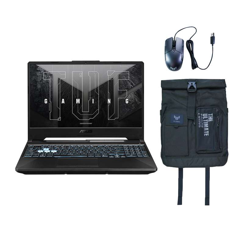 لپ تاپ 15.6 اینچی ایسوس مدل TUF Gaming F15 FX506HC-HN350-i5 8GB 512SSD RTX3050 به همراه کیف و ماوس لپ تاپ 15.6 اینچی ایسوس مدل TUF Gaming F15 FX506HC-HN350-i5 8GB 512SSD RTX3050 به همراه کیف و ماوس
