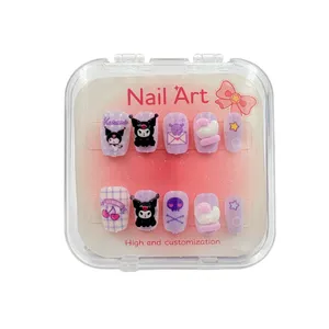 ناخن مصنوعی کودک طرح کرومی برجسته مجموعه 14 عددی