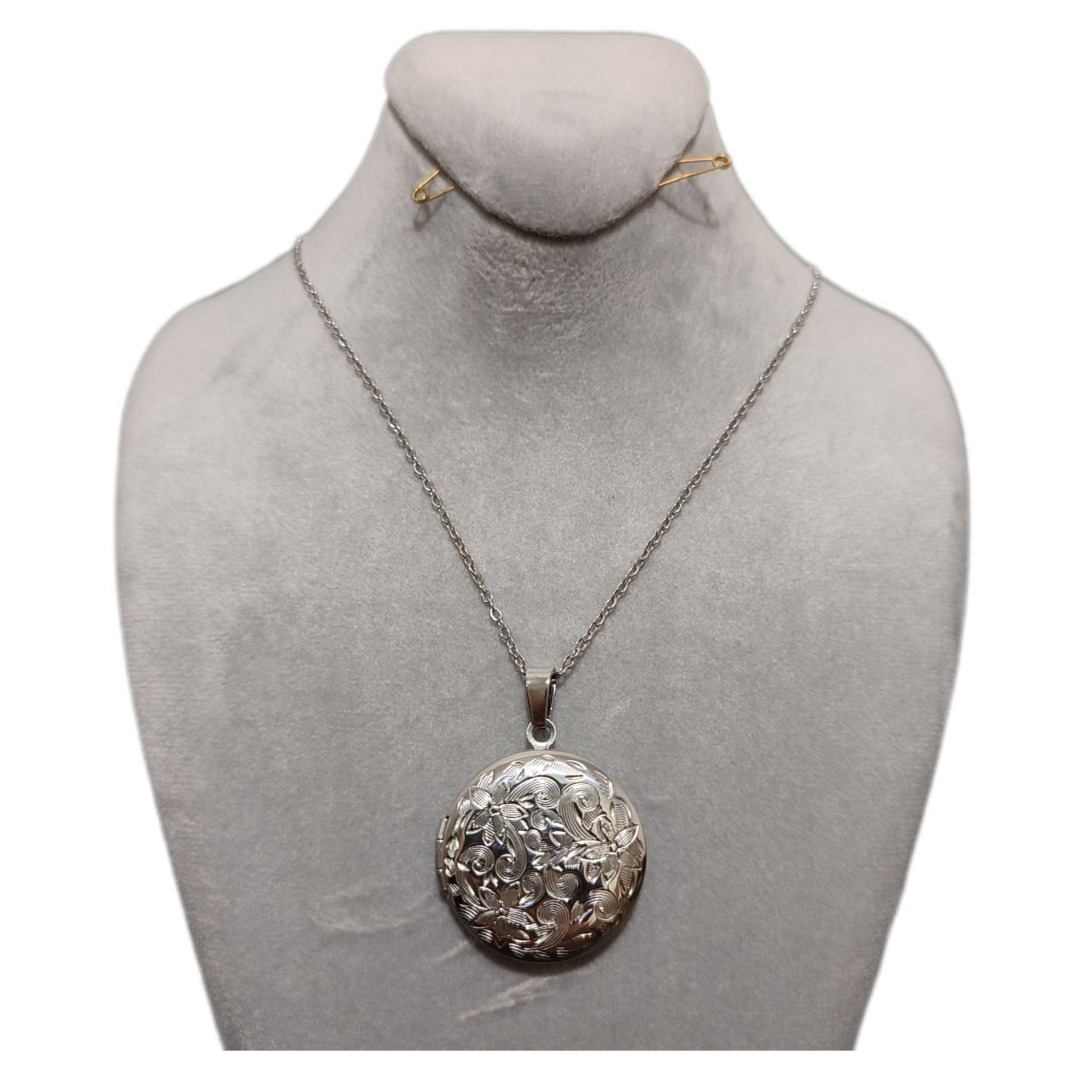 گردنبند زنانه مدل لاکت دایره طرح گل