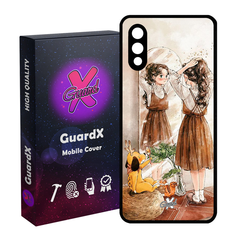کاور گارد ایکس طرح Girl مدل Glass10306 مناسب برای گوشی موبایل سامسونگ Galaxy A02 / M02