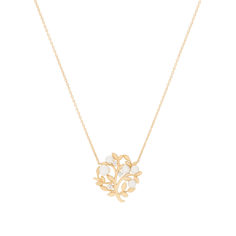 گردنبند طلا 18 عیار زنانه با زنجیر حلقهای (فلامینگو) وی گالری مدل درخت زندگی