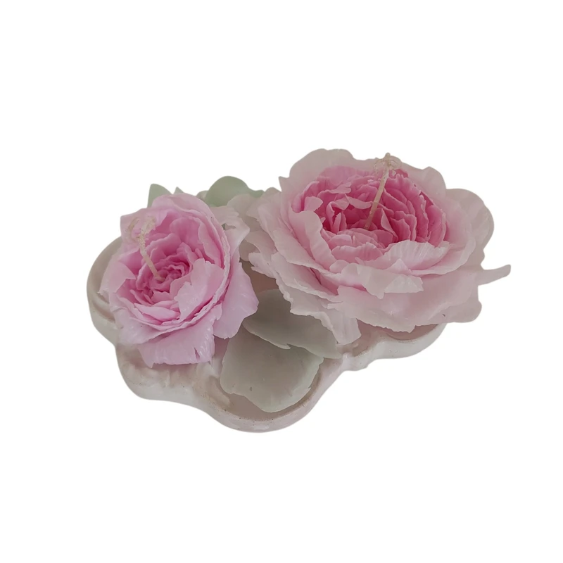 شمع دست ساز بدون بو مدل گل پیونی زمان اتمام ۴ ساعت