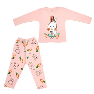 ست تی شرت آستین بلند و شلوار دخترانه مدل طرح خرگوش