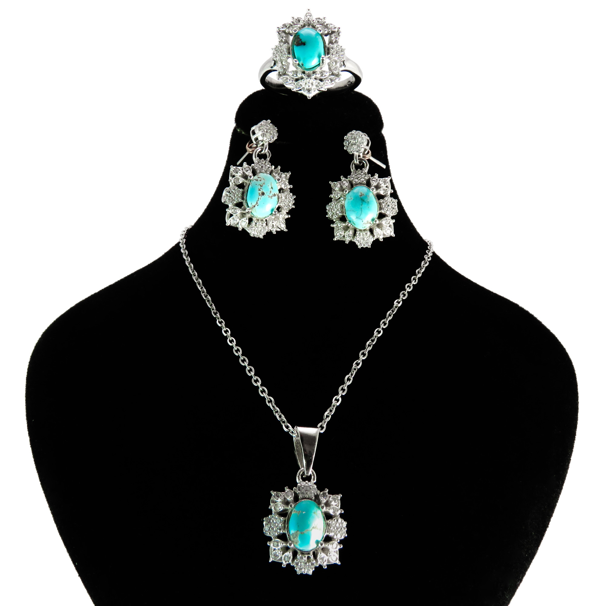 نیم ست نقره زنانه کد AV024-1