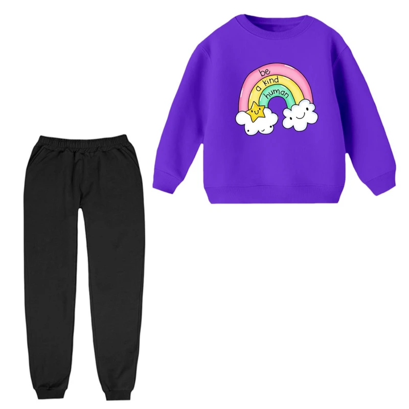 ست سویشرت و شلوار راحتی بچگانه مدل رنگین کمون 