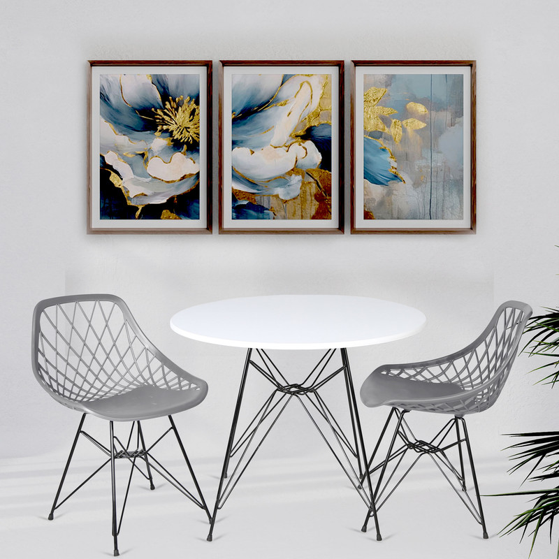 میز و صندلی ناهارخوری دو نفره مدل الماس فایبرگلاس پایه فلزی GS