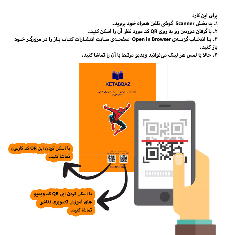 دفتر نقاشی ۵۰ برگ انتشارات کتاب باز کد NF-50 مجموعه ۸ عددی