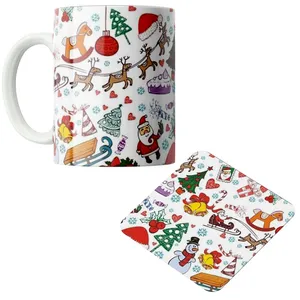 ماگ مدل کریسمس کد DKC638 به همراه زیر لیوانی
