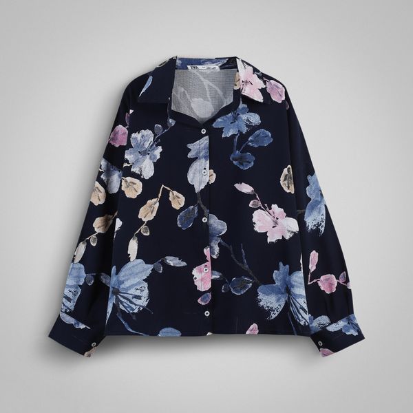 شومیز آستین بلند یقه برگردان زنانه مدل 007