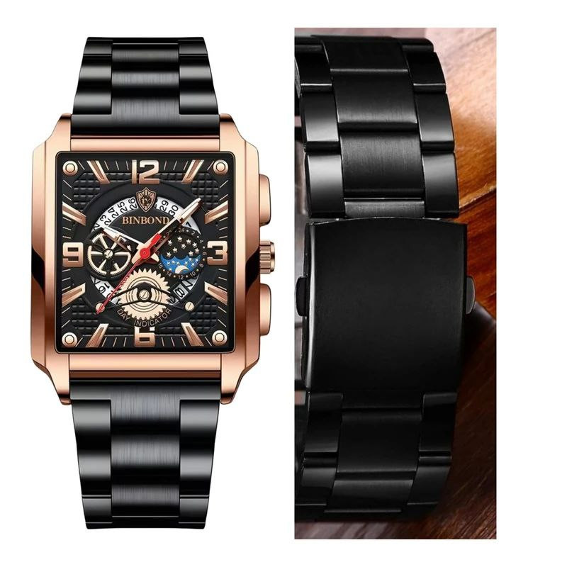 ساعت مچی عقربه‌ای مردانه کوارتز بین باند مدل تک موتور کد 01