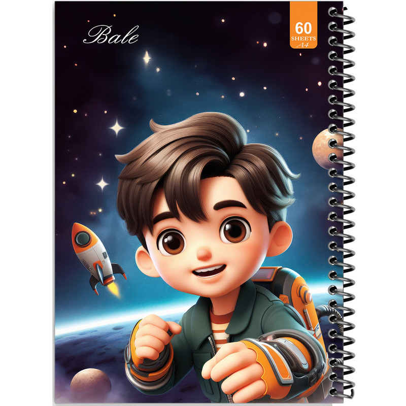 دفتر نقاشی 60 برگ انتشارات بله طرح فانتزی پسرانه فضانورد کد A4-O427