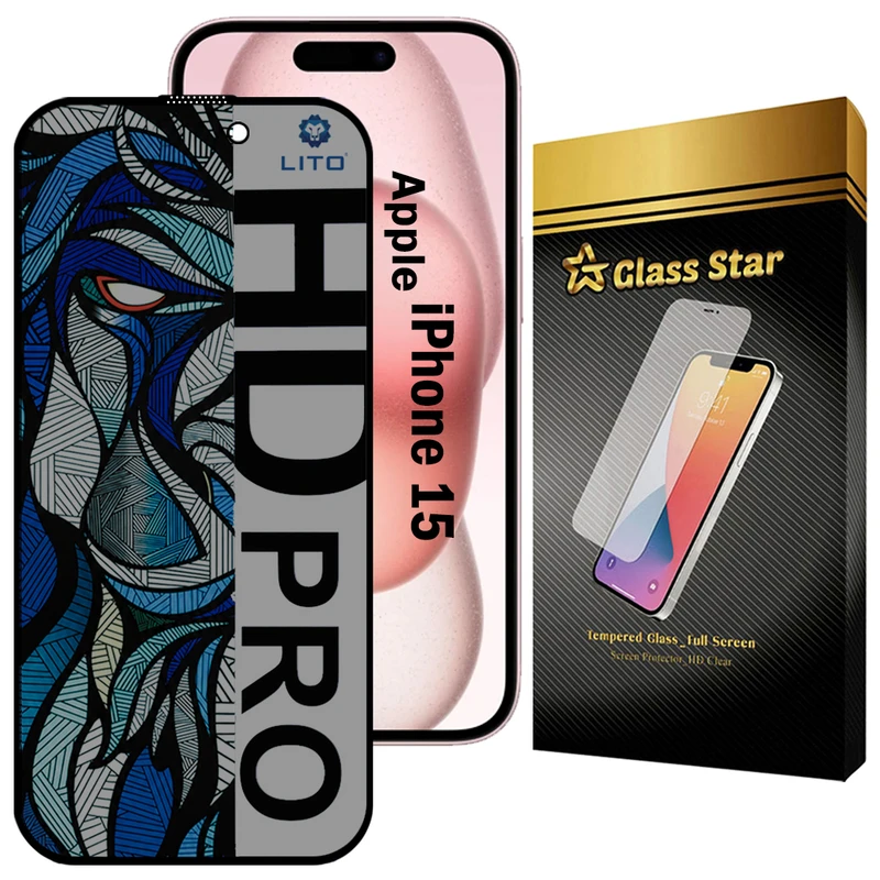 محافظ صفحه نمایش گلس استار مدل LITOPRVG مناسب برای گوشی موبایل اپل iPhone 15