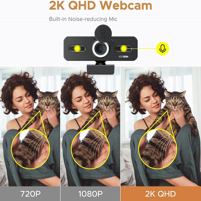وب کم مدل 2K QHD with 360° Rotation