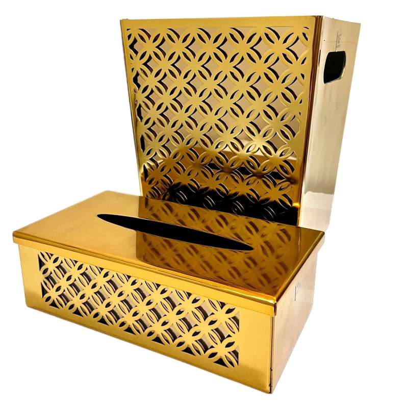 ست سطل و جعبه دستمال کاغذی برنوا مدل فلورانس کد F