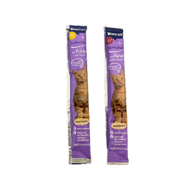 بستنی گربه وینستون مدل طعم گوشت گاو و پنیر وزن 120 گرم بسته 8 عددی