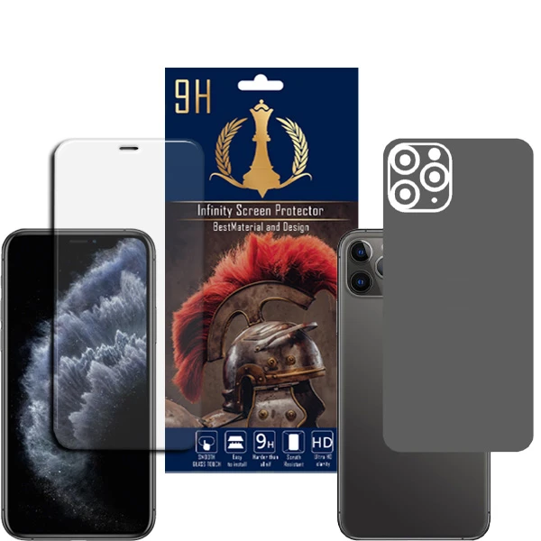 برچسب پوششی اینفینیتی مدل PR MAX مناسب برای گوشی موبایل اپل iPhone 11 PRO به همراه محافظ صفحه نمایش