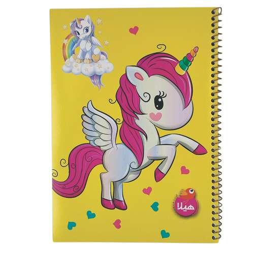 دفتر شطرنجی 50 برگ هیلا مدل اسب شاخدار بالدار