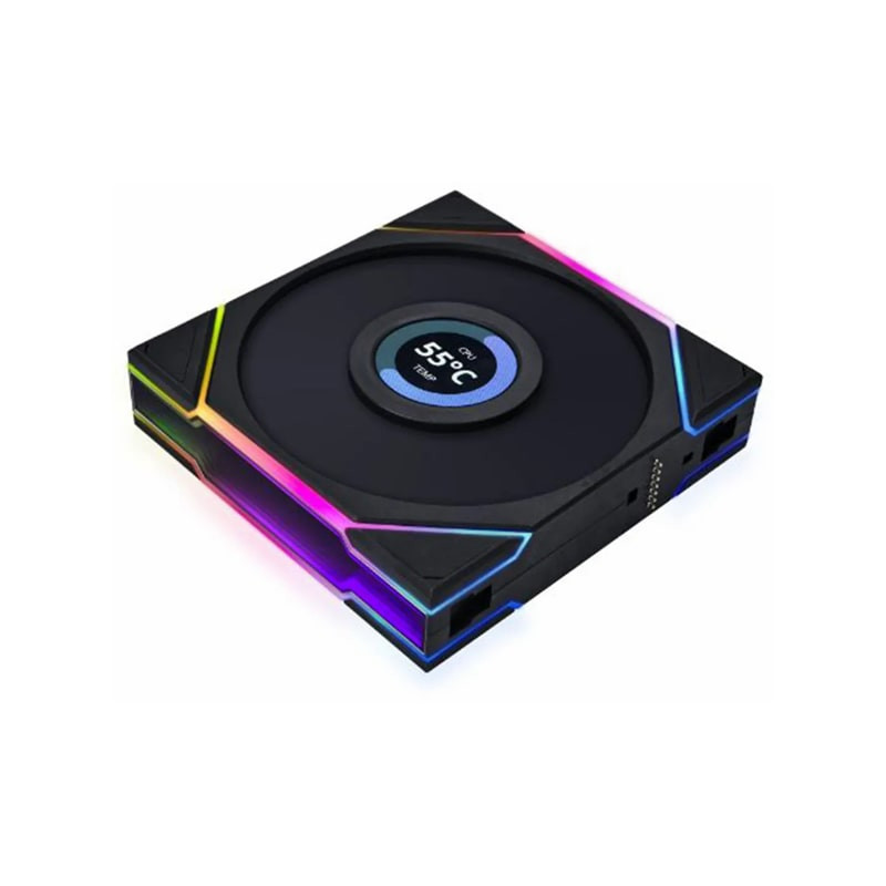 فن کیس لیان لی مدل UNI FAN TL 120 LCD Reverse Black بسته 3 عددی