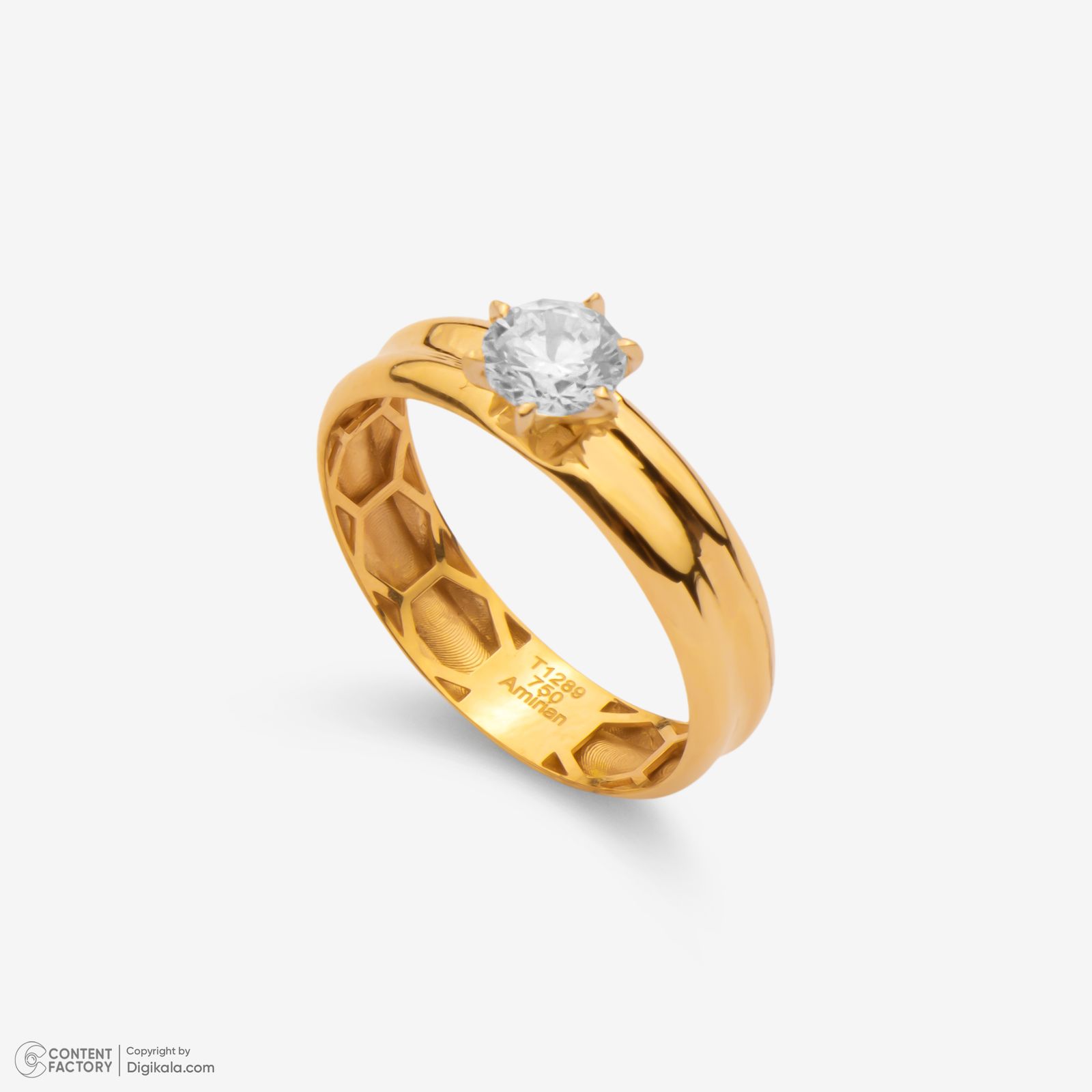 انگشتر طلا 18 عیار زنانه گلدم مدل R347021 سایز 59 -  - 3