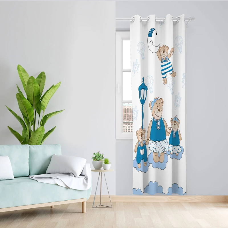  پرده مدل اتاق کودک مخمل پانچی کد 4285 سایز 140x200 سانتی متر