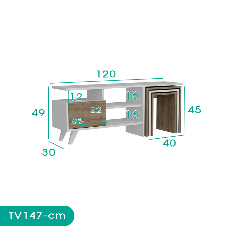 میز تلویزیون اسمردیس مدل TV147 - MDF+