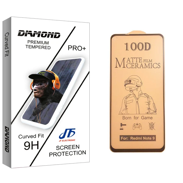 محافظ صفحه نمایش سرامیکی جی اف مدل Diamond glass مناسب برای گوشی موبایل شیائومی Redmi Note 9