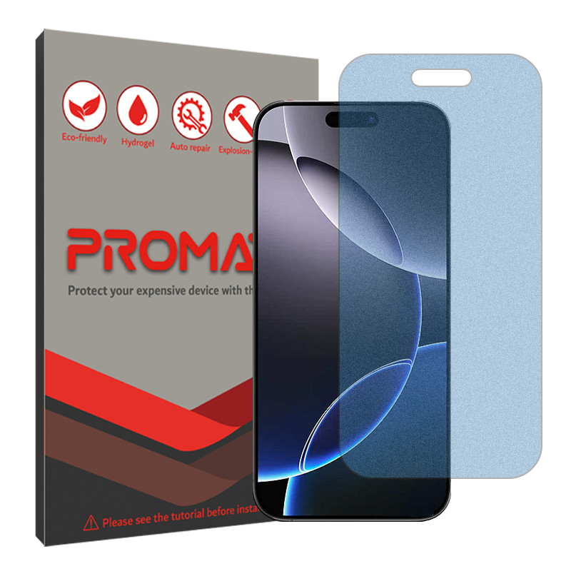 محافظ صفحه نمایش مات آنتی بلو پرومیت مدل Shield مناسب برای گوشی موبایل اپل iPhone 16 Pro 