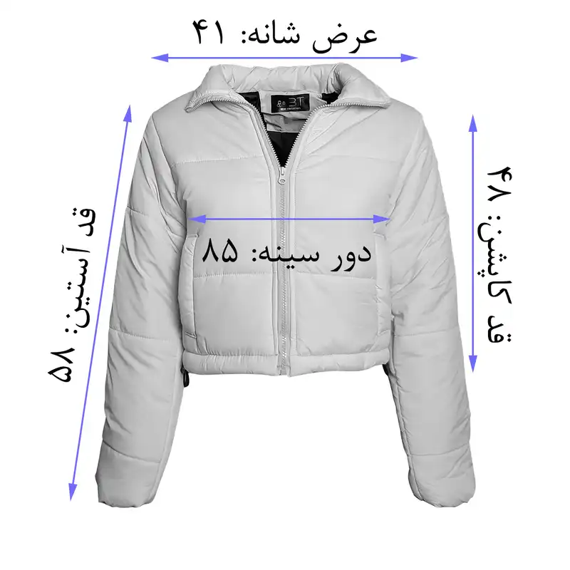 کاپشن زنانه بی تی مدل نیم تنه شمعی کد Gr58 رنگ سبز